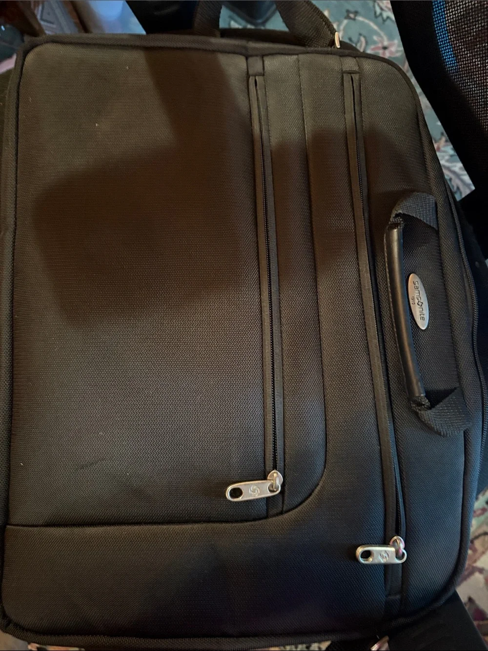 Samsonite Black Laptop Briefcase with Silver Accents